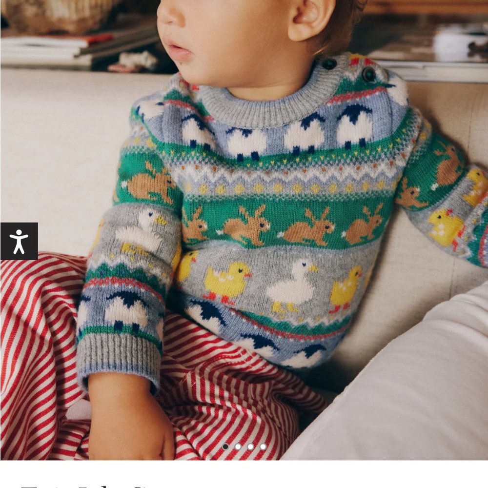 Mini Biden sold out Fair Isle Easter Sweater: Colorful Animal Pattern Sweater